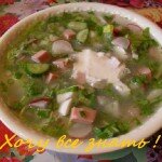 Домашняя окрошка с пекинской капустой.