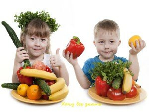 Фрукты и овощи в рационе малышей